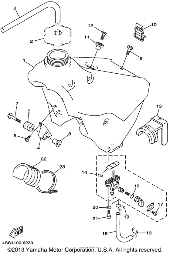 YZ250H1 Топливный бак