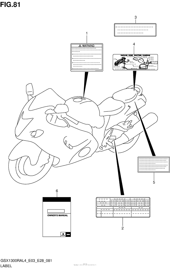 GSX1300R (ABS) Label (Gsx1300Ral4 E33)
