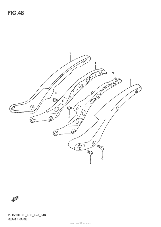 VL1500BT Рама задняя часть