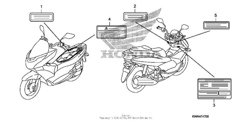 PCX125 Лейбл предостережения