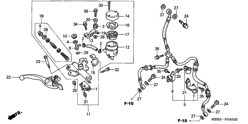 Fr. brake master cylinder