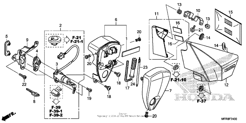 Side cover + tools + combination switch