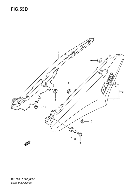 DL1000 Обтекатель сидения