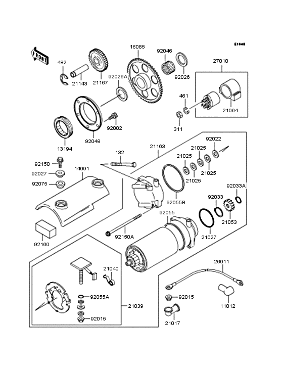 Starter motor/starter clutch