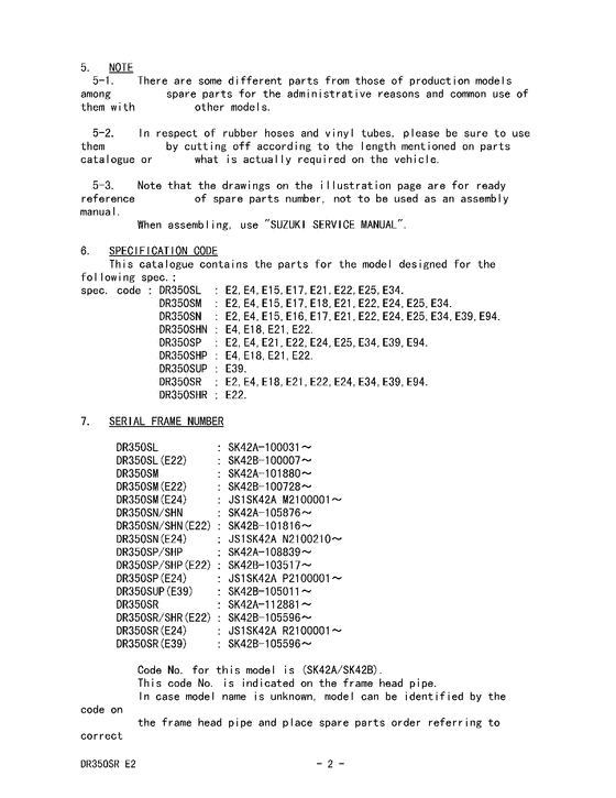 DR350 Catalog preface