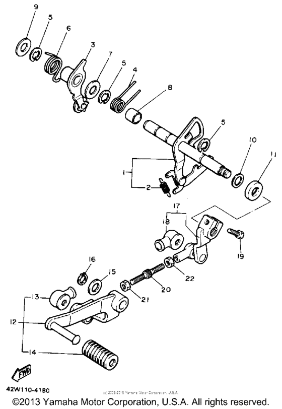 XV750A Вал переключения