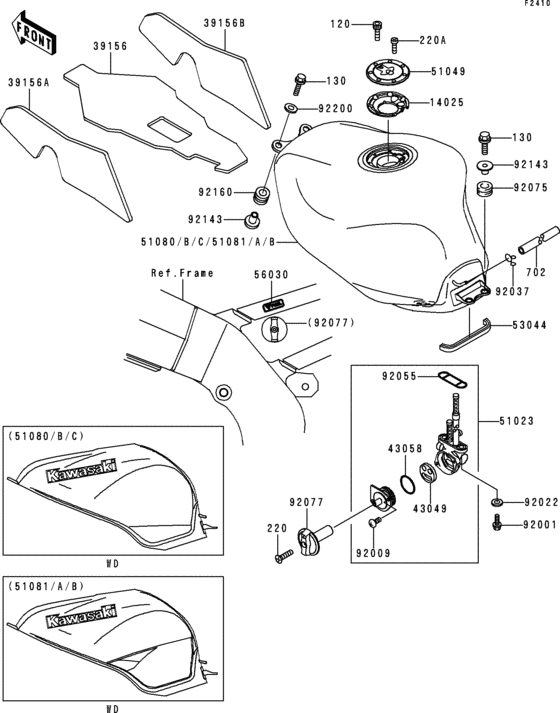 ZX900 Топливный бак