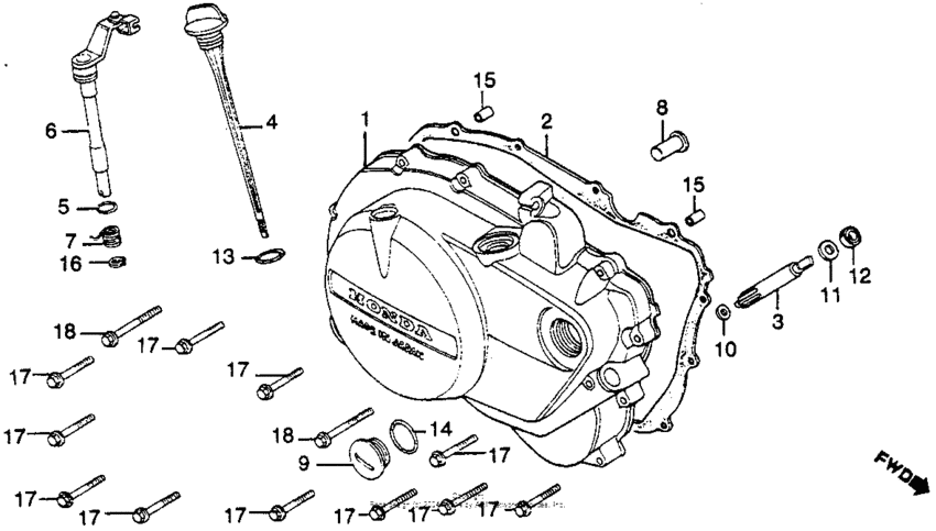 Cm450e/cright crankcase cover