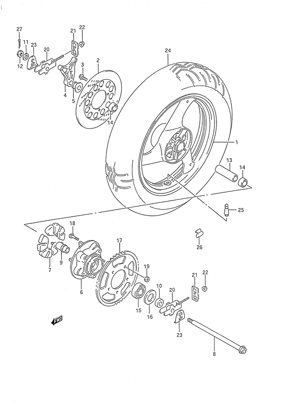 Rear wheel complete assy