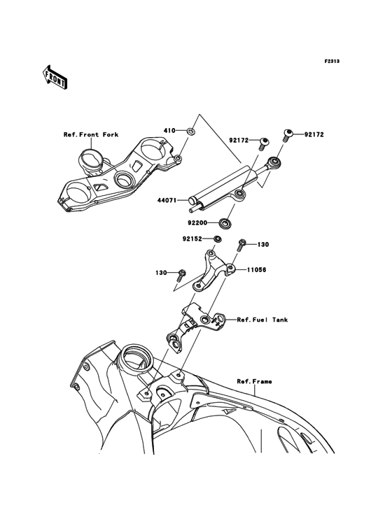 ZX1000 Демпфер рулевой