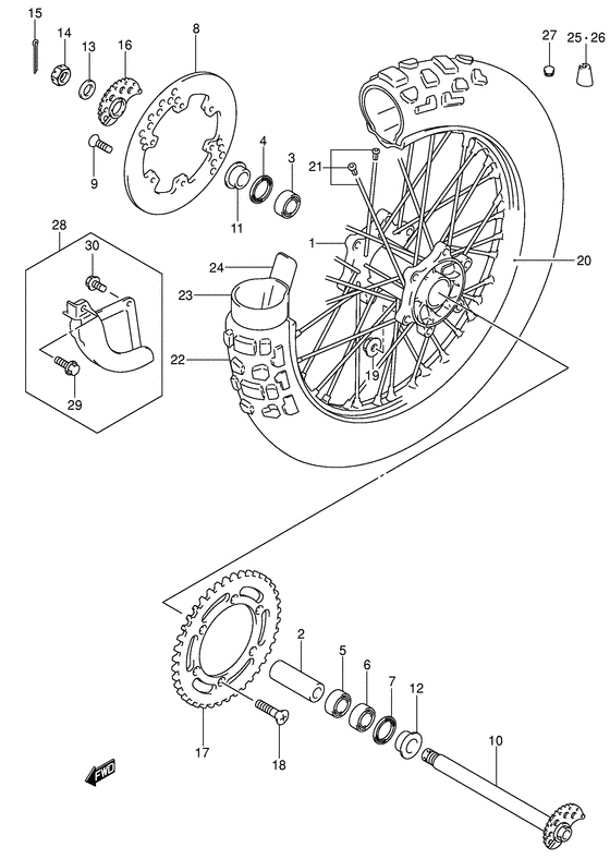 Rear wheel complete assy