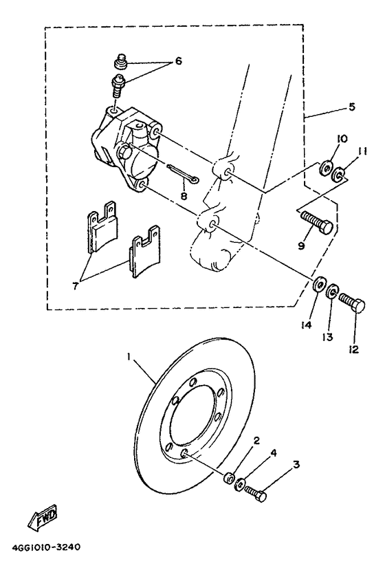 Front brake. caliper