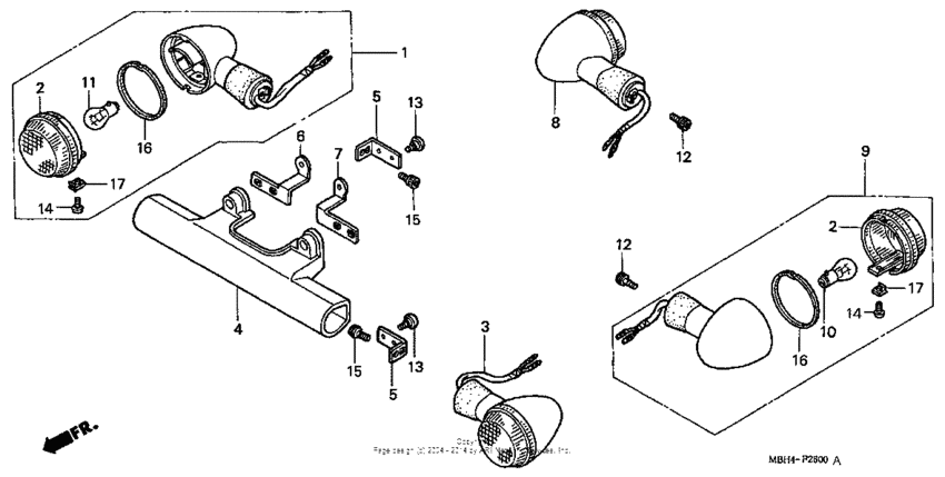 VT1100C3 Front + rear turn signal