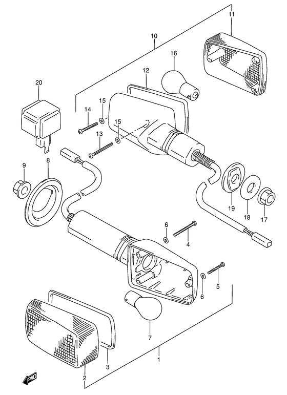 RF600 Поворотники