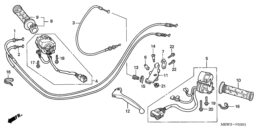 Handle lever/switch/cable