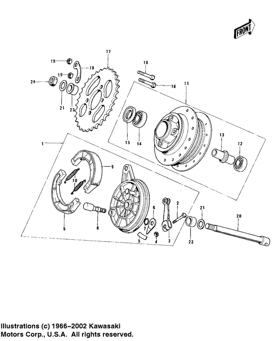 Rear hub/brake