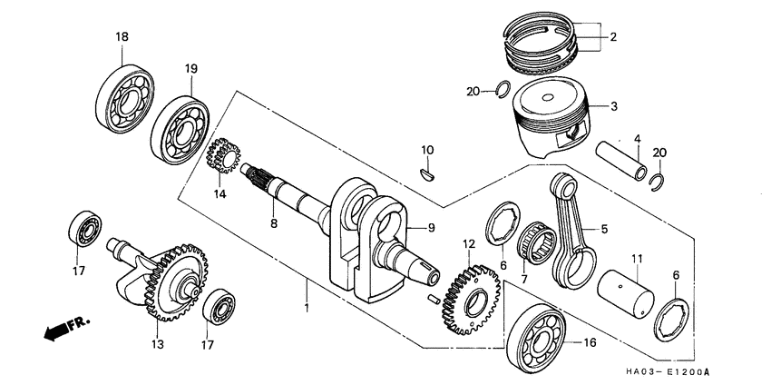 Camshaft/piston