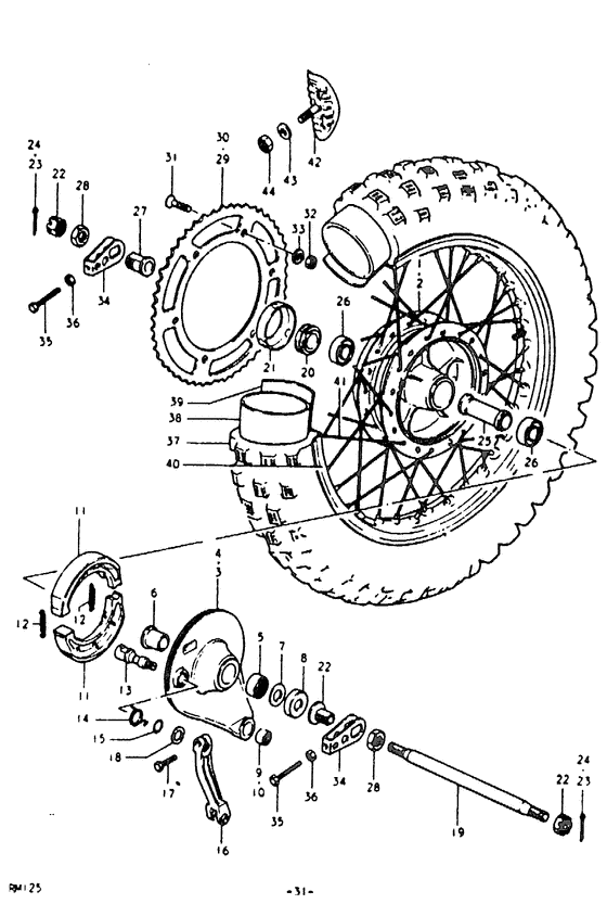 Rear wheel complete assy