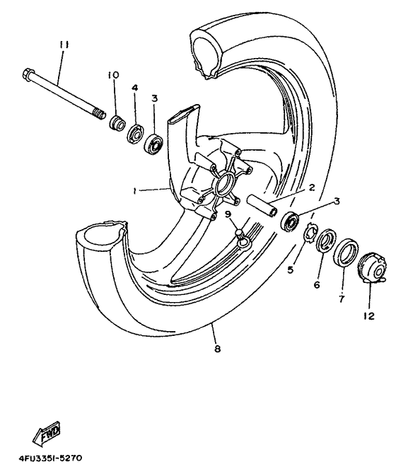 TDR125 Переднее колесо