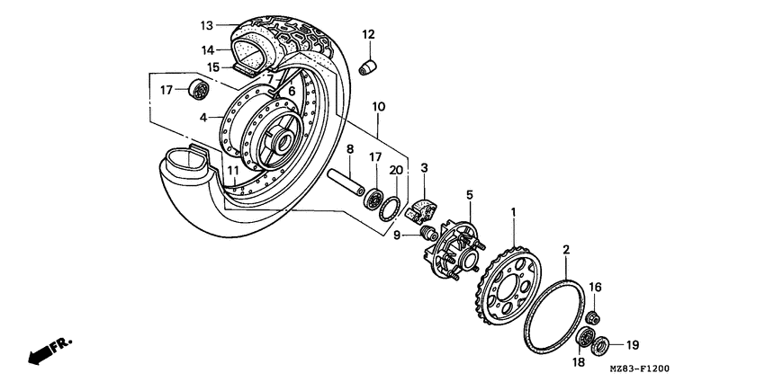 Rear wheel complete assy