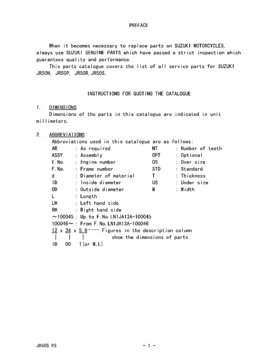 JR50 Catalog preface