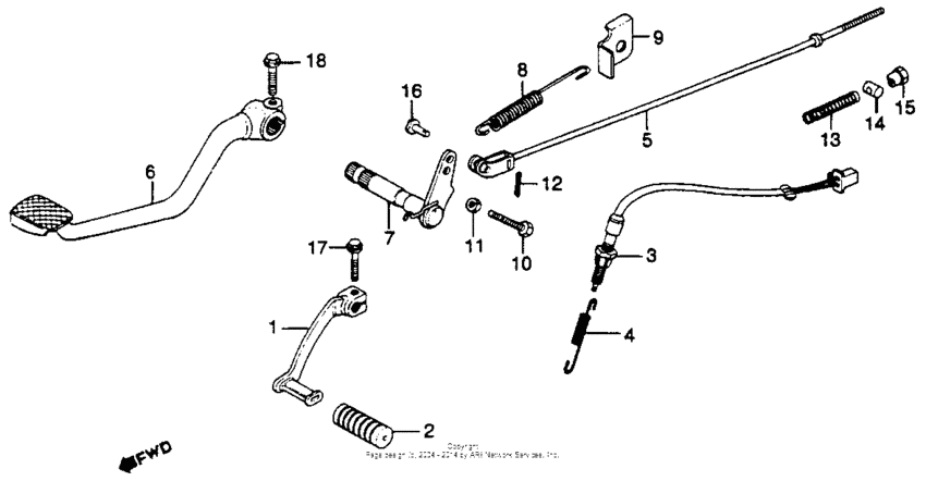 Brake pedal + change pedal
