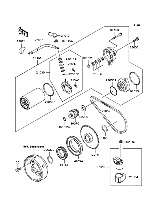 Starter motor/starter clutch