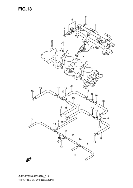 Throttle body hose/joint