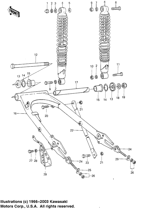 Swing arm/shock absorbers