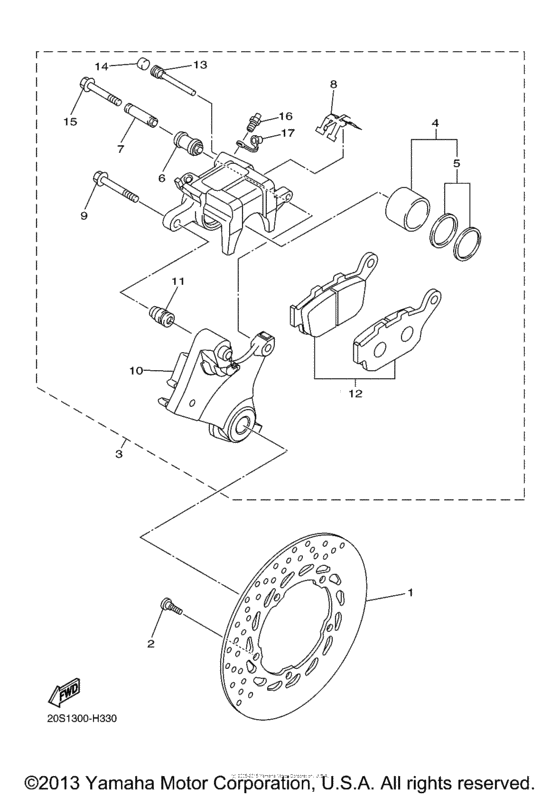 FZ6RZL Задний суппорт