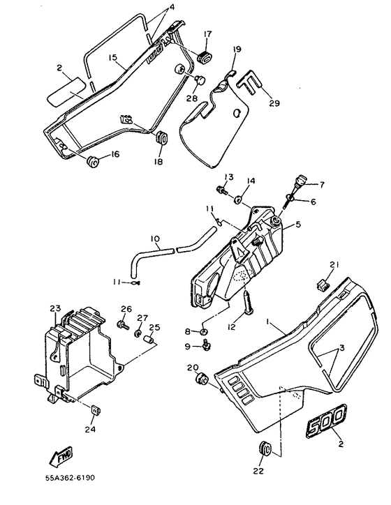 Side cover . oil tank