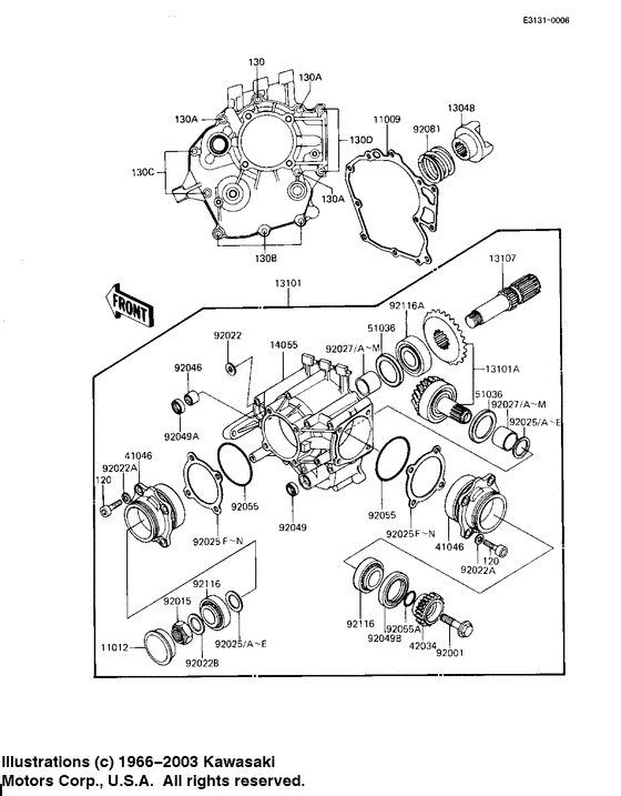 Front bevel gears