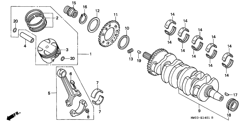 Crankshaft/piston