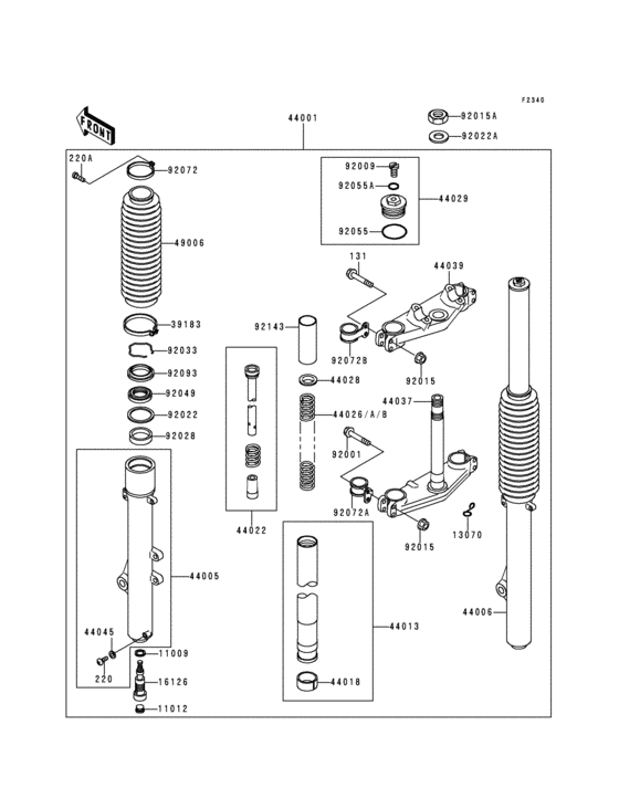 Front fork(1/2)(kdx200-e4)