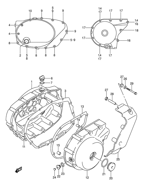 Crankcase cover ass`y  (v