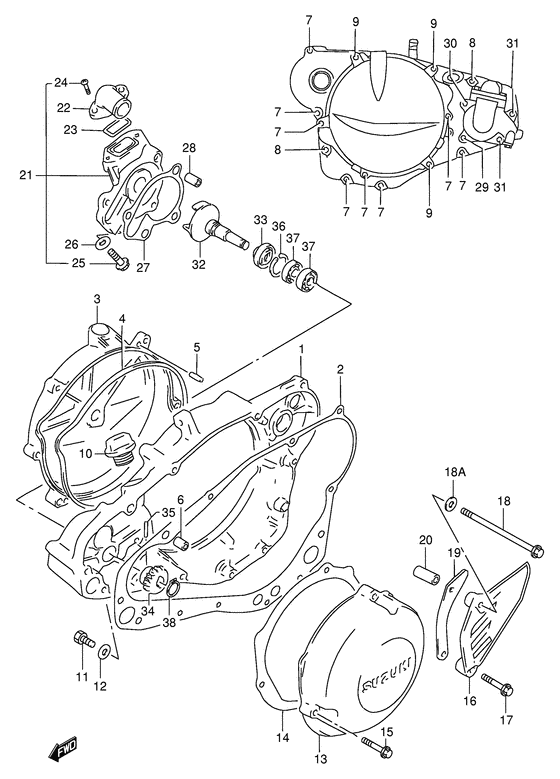 Crankcase cover / water pump