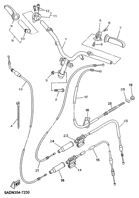 Steering handle. cable