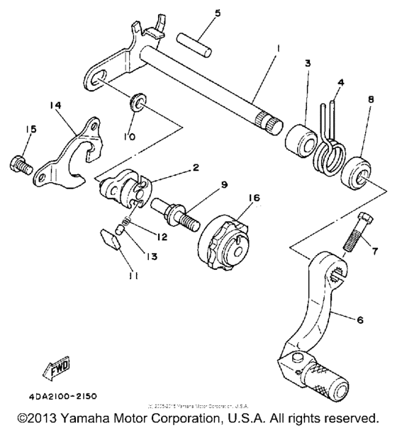 WR250Z Вал переключения
