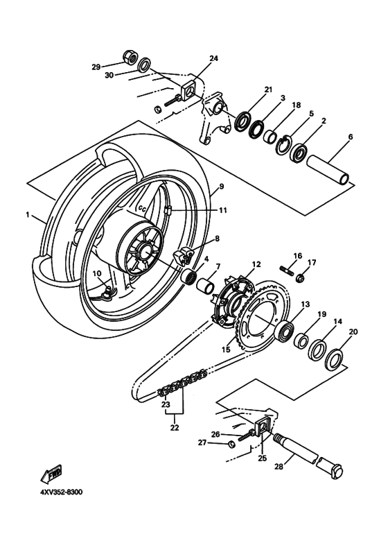 Rear wheel complete assy