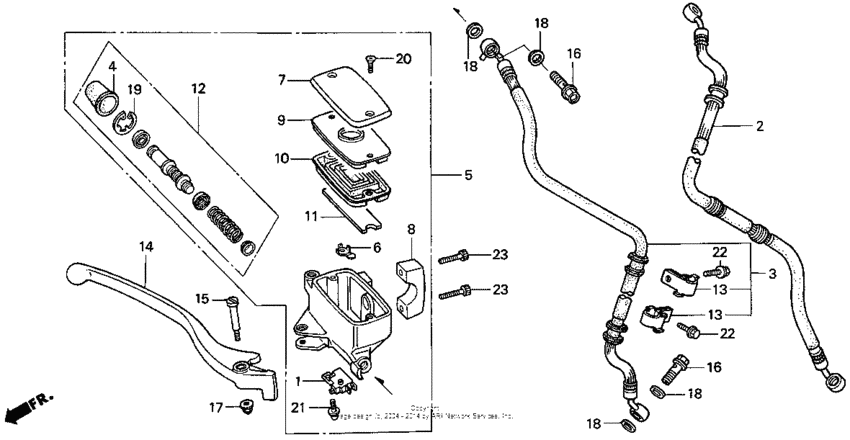 VT1100C2 Vt1100c2fr. brake master cyl. 95-97
