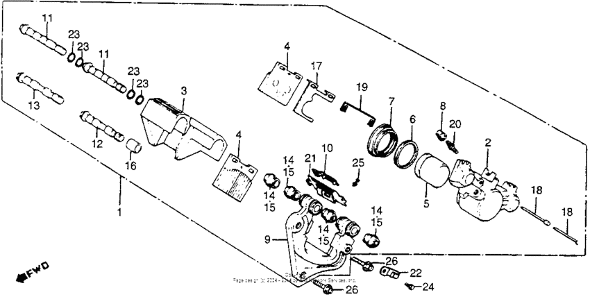 Cm400a/tfront brake caliper 79-81