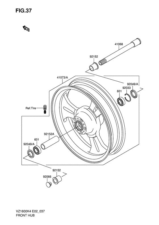 VZ1600 Передняя втулка