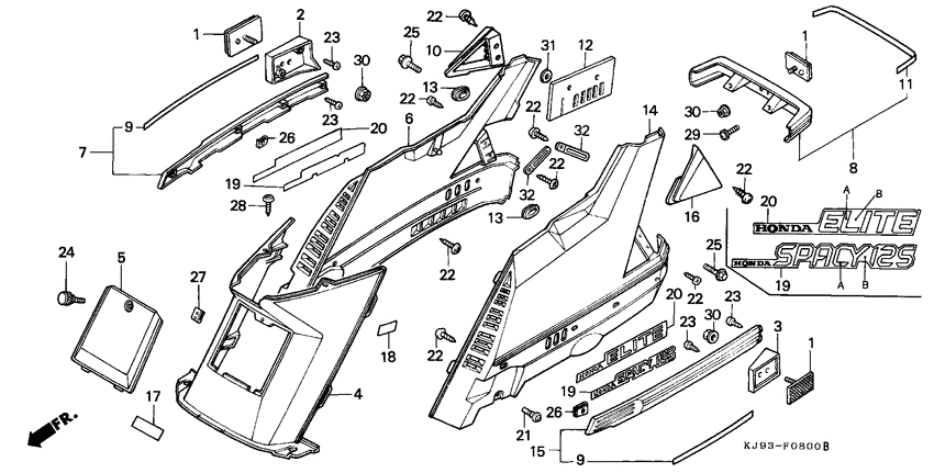 Center cover/rear cover