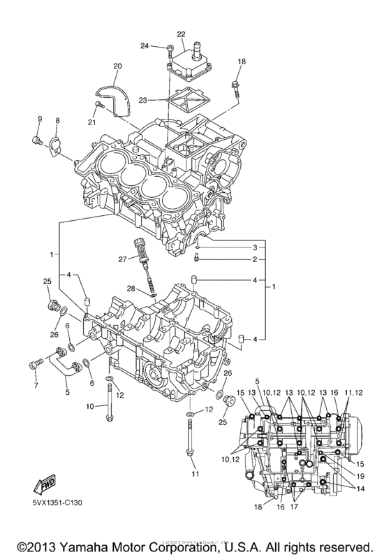 FZ600SSC Картер двигателя