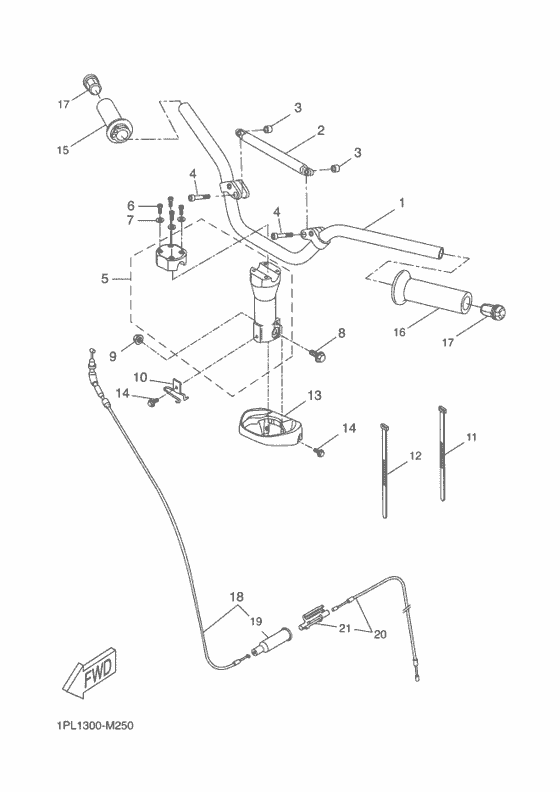 Steering handle & cable