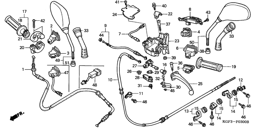 Handle lever/switch/cable