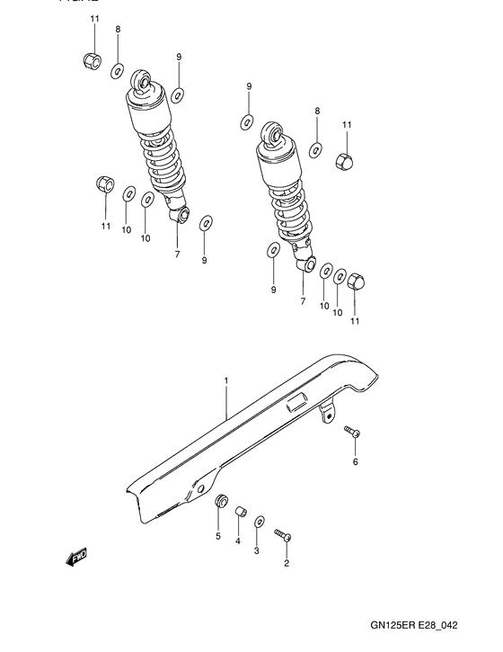 Chain case - rear shock absober