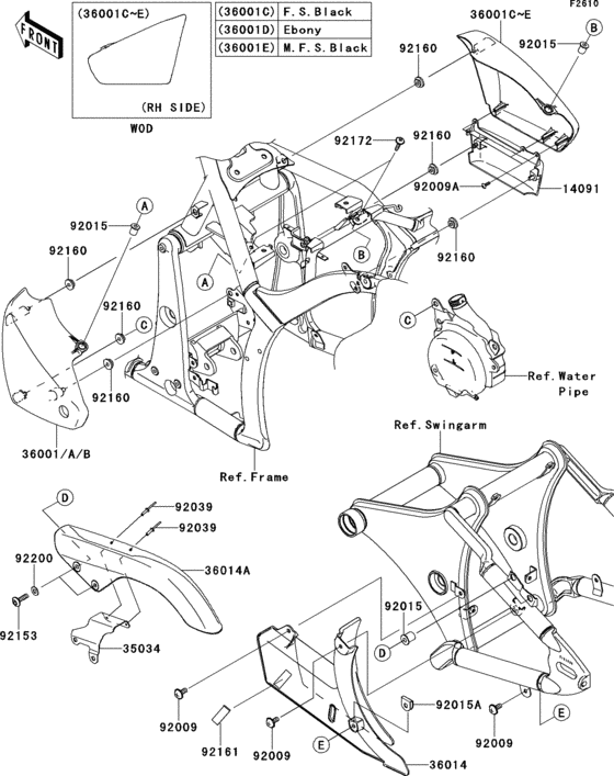 VN900 Боковые обтекатели