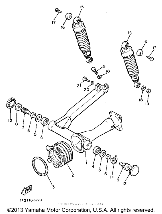 Swing arm-rear shocks
