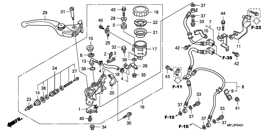 Fr. brake master cylinder